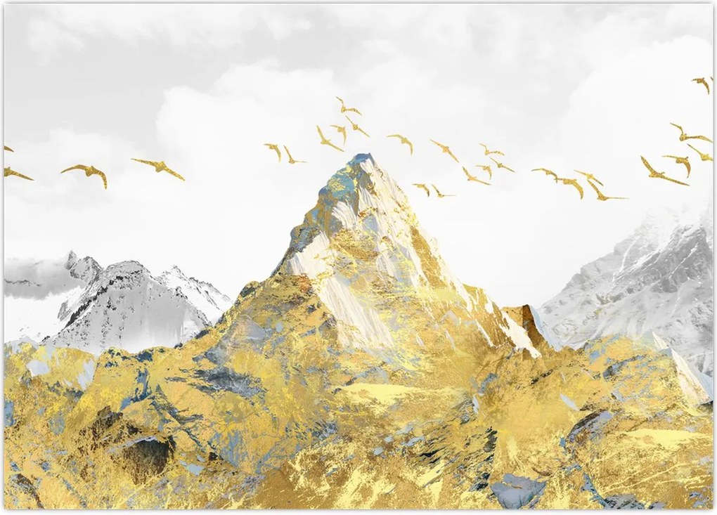 Tablou - Munte auriu (70x50 cm)