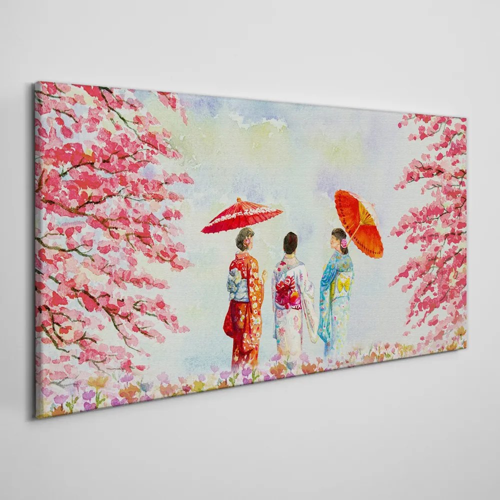 Tablou canvas flori de copac acuarelă