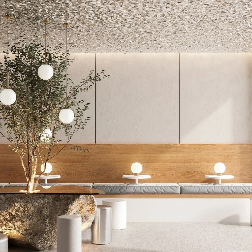 Veioza/Lampa de masa design decorativ Basic alb/auriu