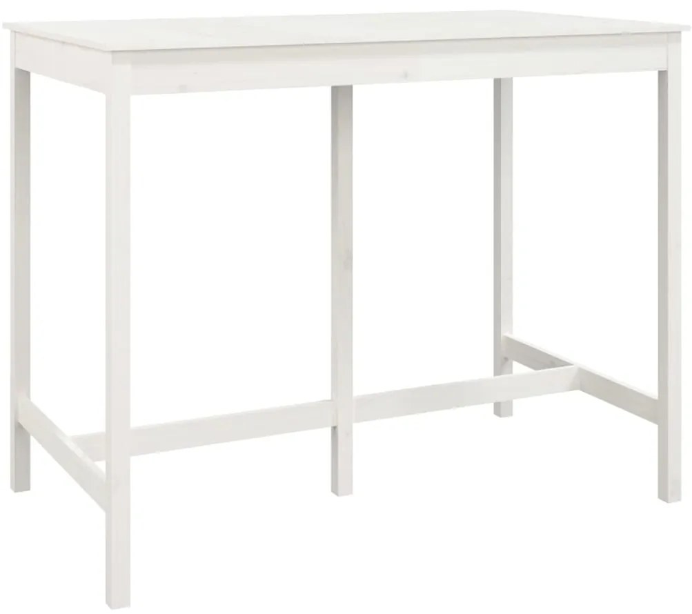 Set mobilier de bar, 7 piese, alb, lemn masiv de pin