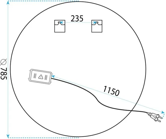Oglinda LED 80cm BAS