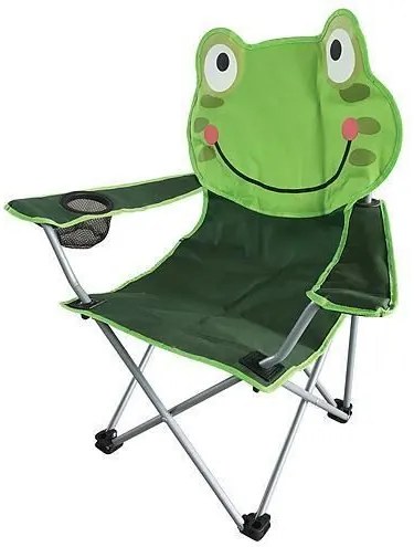Scaun pliabil pentru copii camping, gradina, pescuit, 35x35x56 cm - model broasca