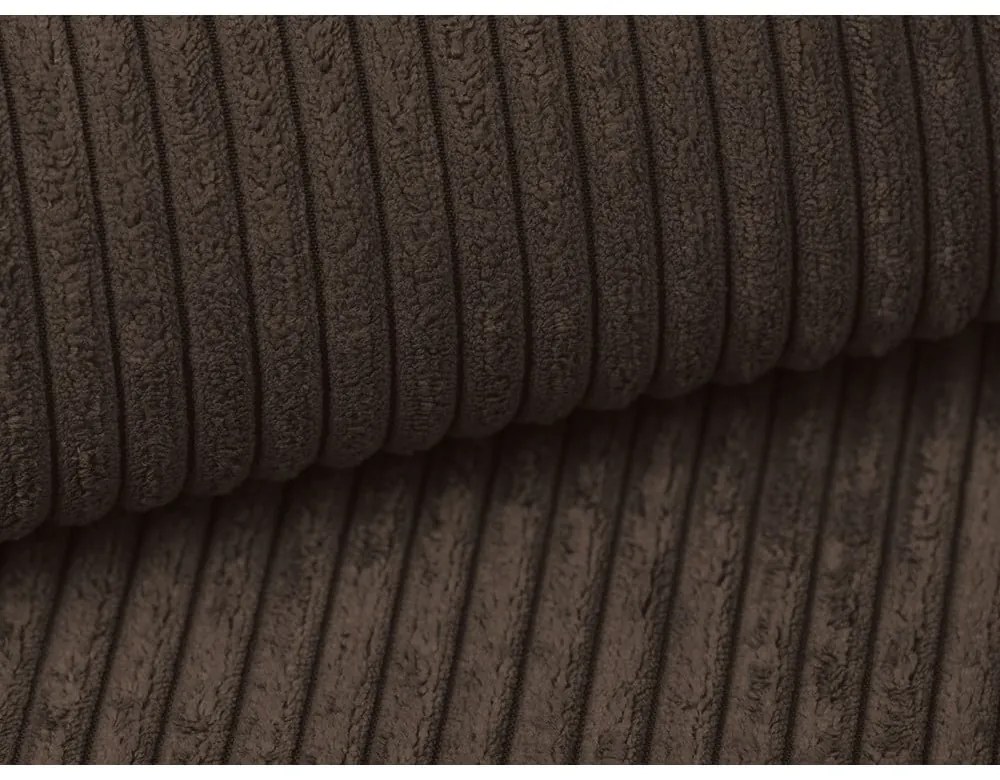 Canapea maro extensibilă cu tapițerie din catifea reiată 195 cm Nona – Makamii