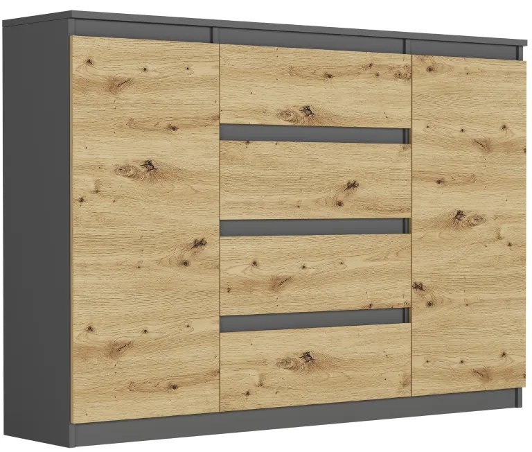 Comoda spațioasă R-140-S4 - diferite variante de culori sonoma mix alb