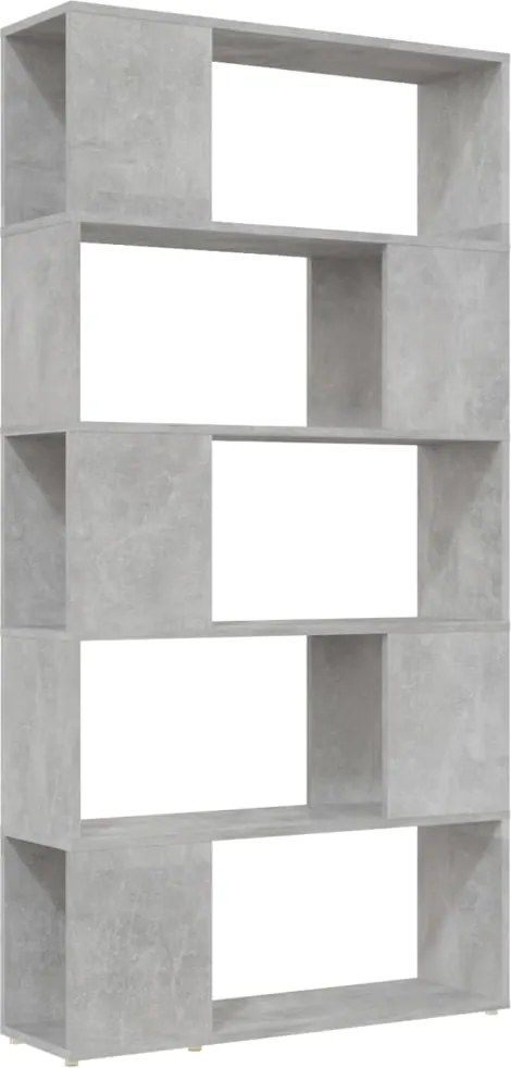 vidaXL Bibliotecă/Separator cameră, gri beton, 80x24x155 cm, PAL