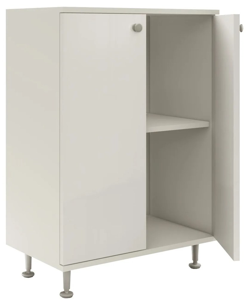 Corp Baie Zaria, 2 Usi, Alb lucios/Alb, MDF, L 60 x l 35 x H 85 cm