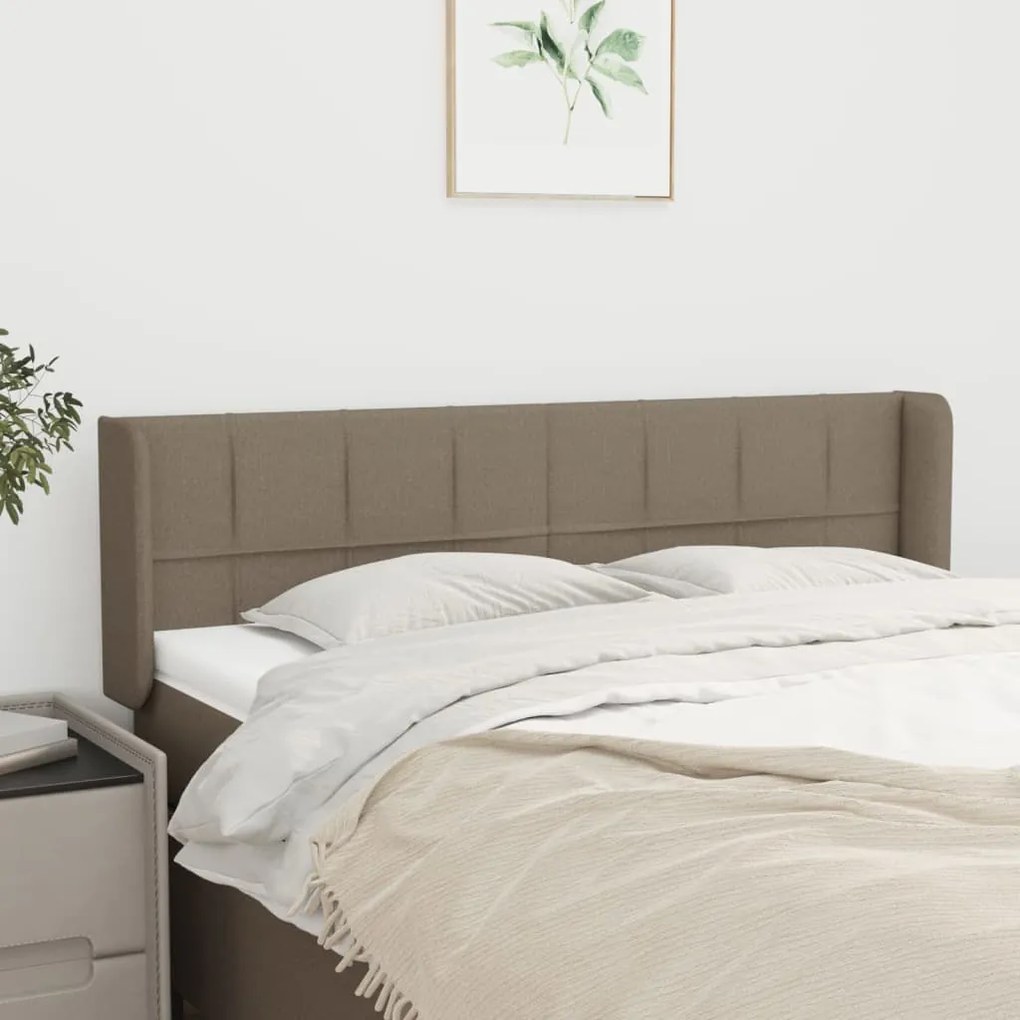 vidaXL Tăblie de pat cu aripioare gri taupe 147x16x78/88 cm textil