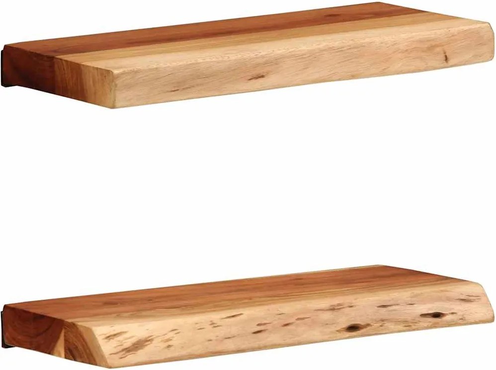 vidaXL Rafturi de perete 2 buc 40x20x3,5 cm Lemn masiv de salcâm