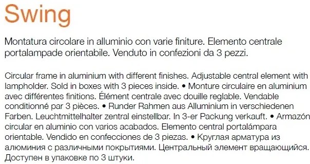 Set de 3 spoturi orientabile, incastrabile diam.8,2cm, SWING FI1 alb 083179