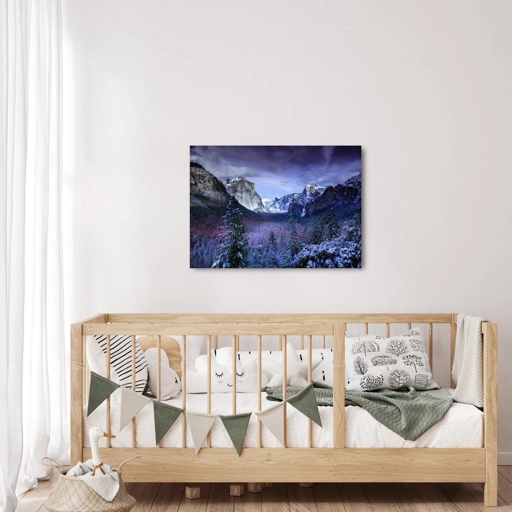 Tablou cu peisaj montan iarna (70x50 cm)