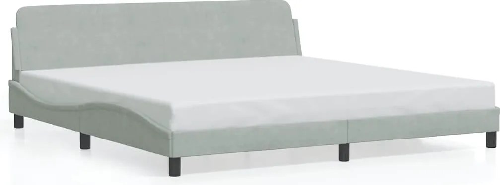 vidaXL Cadru de pat, Dover, gri deschis, 200x200 cm, catifea