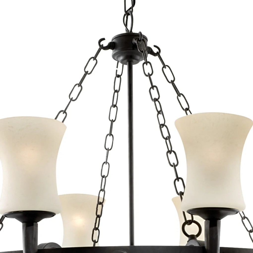 Candelabru stil rustic Cartwheel 8L 0818-8BK SRT