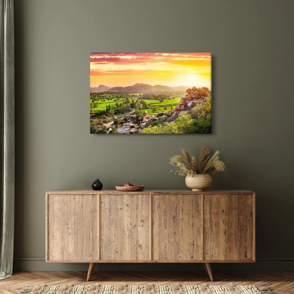 Tablou cu valea Hampi în India (90x60 cm)