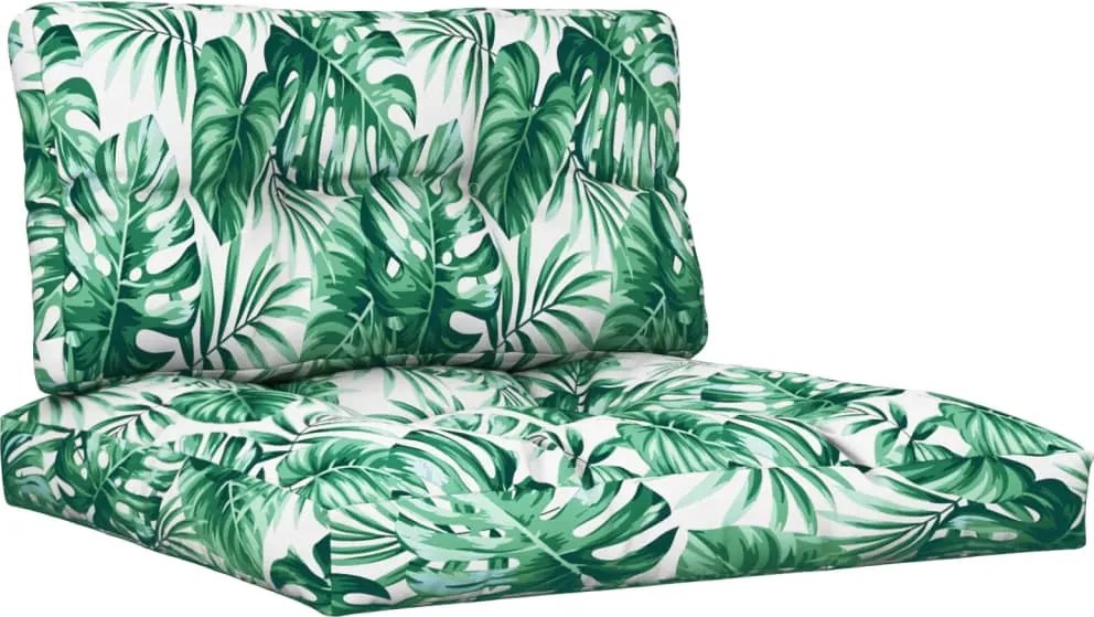 vidaXL Perne de paleți, 2 buc., model cu frunze, textil