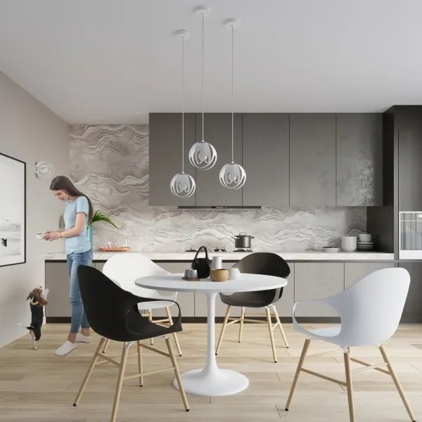 Lustră pe cablu TULOS 3xE27/60W/230V albă Sollux SL.1084