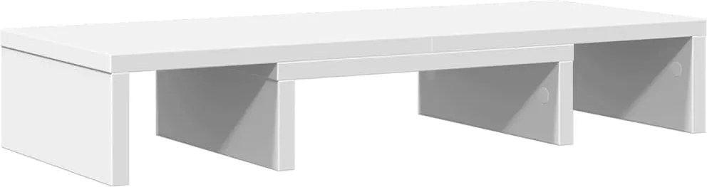 vidaXL Suport monitor reglabil, alb, 60x24x10,5 cm, lemn prelucrat