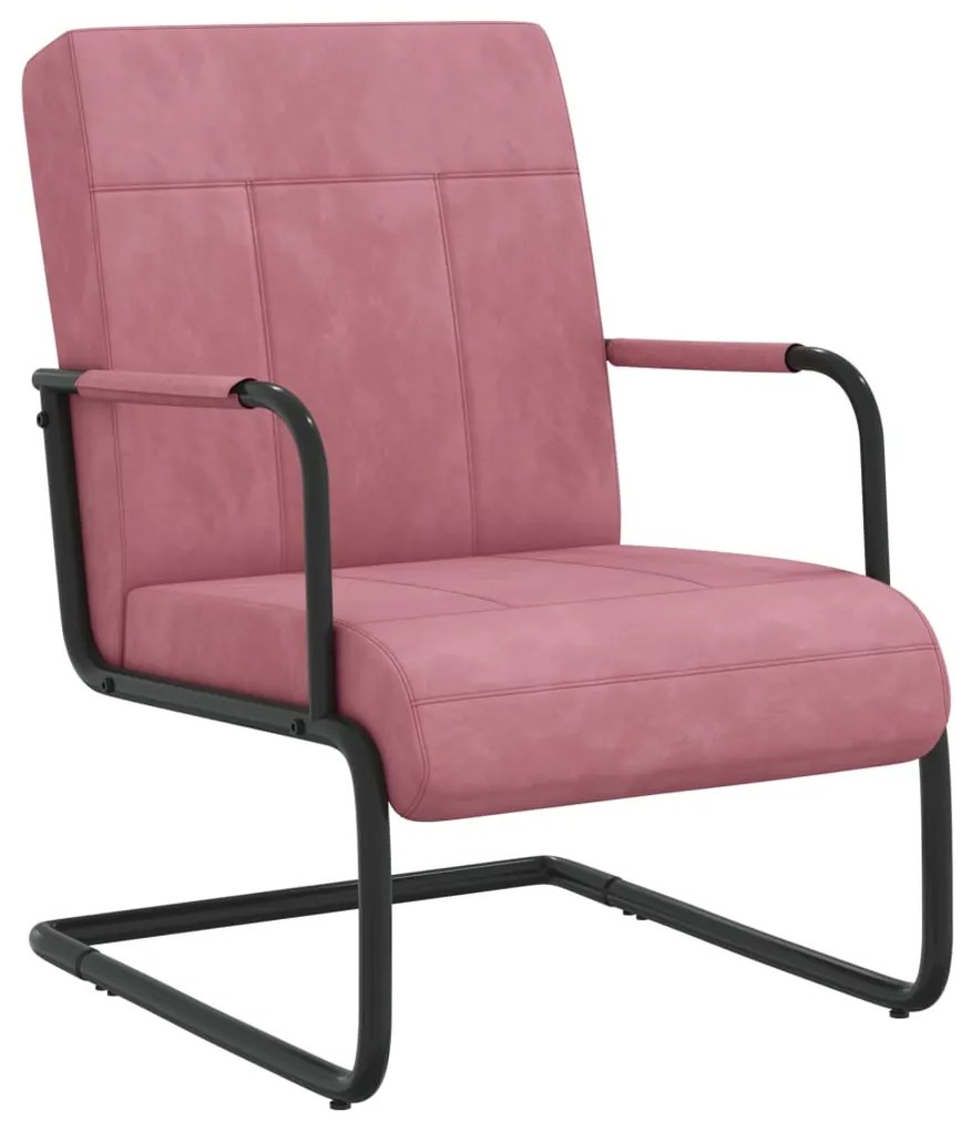 325792 vidaXL Scaun tip consolă, roz, catifea