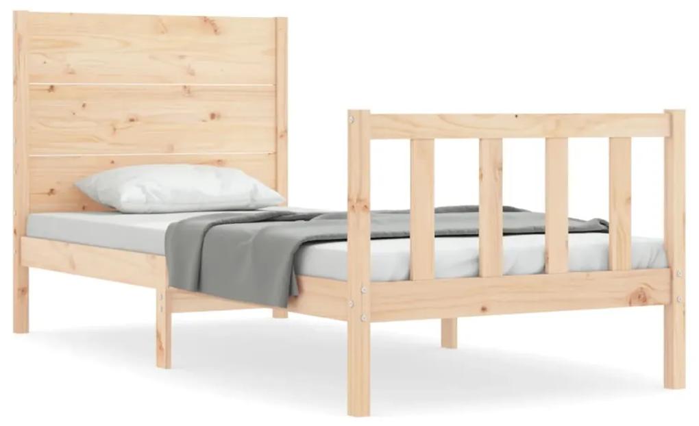 3192711 vidaXL Cadru de pat cu tăblie single mic, lemn masiv