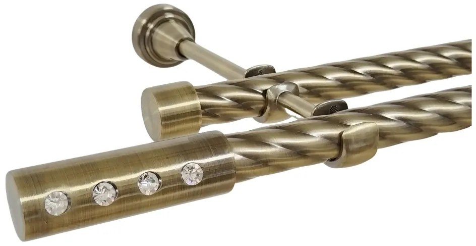 Galerie TWIST dubla ALLURE fara inele 19/19 mm - aur antic (Alege marime: 160 cm)