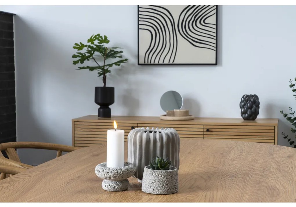 Borcan de depozitare cu capac, travertin, natural ø10x6,5 cm