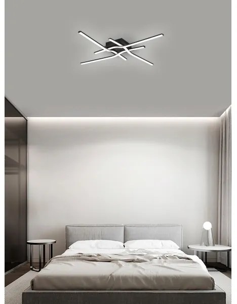 Plafonieră LED STRIPES 38W/230V, negru - Brilagi