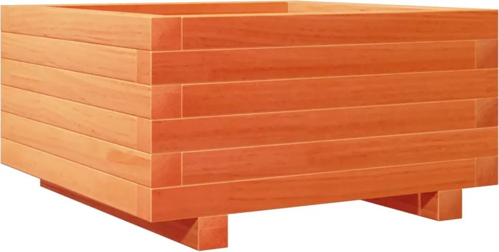 vidaXL Jardinieră grădină, maro ceruit, 50x50x26,5 cm, lemn masiv pin