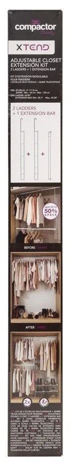 Set 2 scări și tijă extensibilă pentru haine Compactor