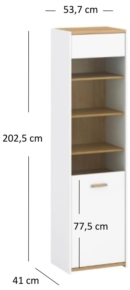 Vitrină Andre 1W (alb mat). 1052703
