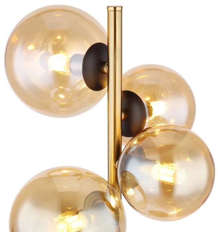 Veioza, lampa de masa LED design modern Riha negru, alama