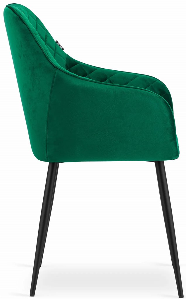 Scaun de sufragerie din catifea verde, NUGAT