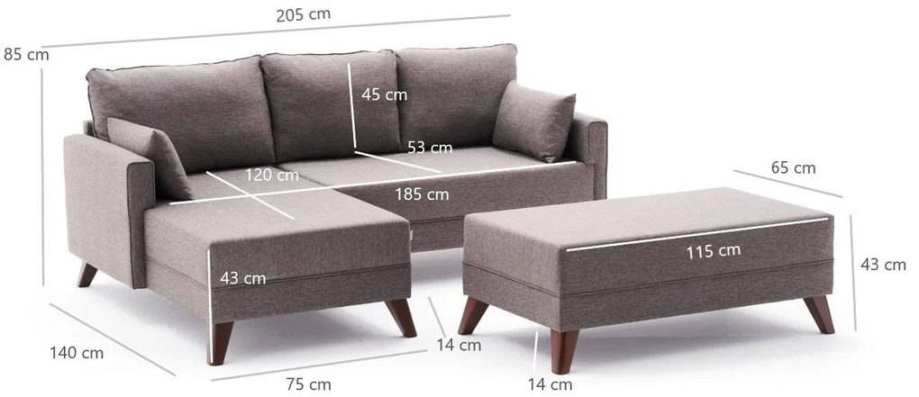 Canapea extensibilă Bellina (maro) (S). 1063012