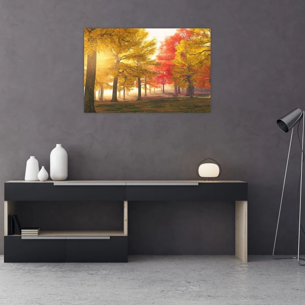 Tablou cu copaci toamna (90x60 cm)