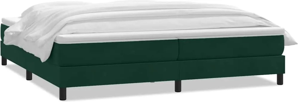 vidaXL Pat box spring cu saltea, verde închis, 180x220 cm, catifea