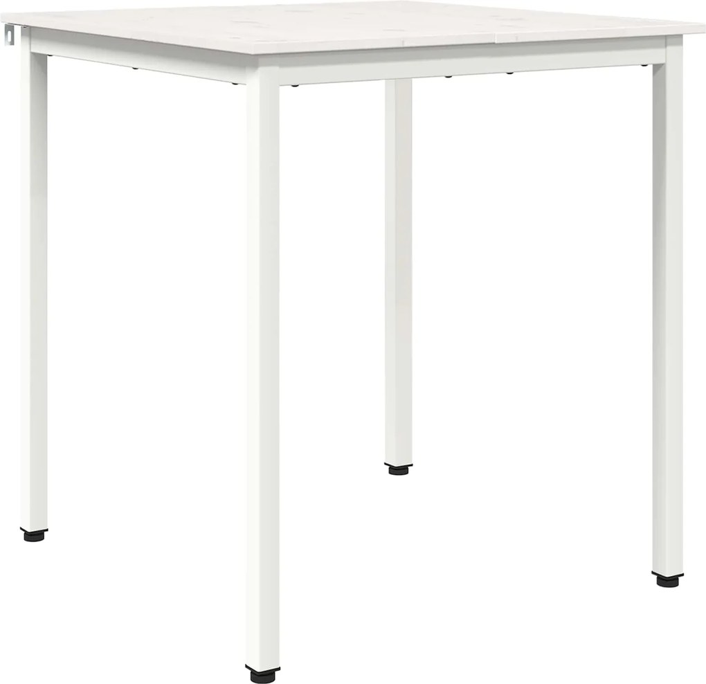 vidaXL Masă de dining Alb 70 x 70 x 75 cm Lemn de pin masiv