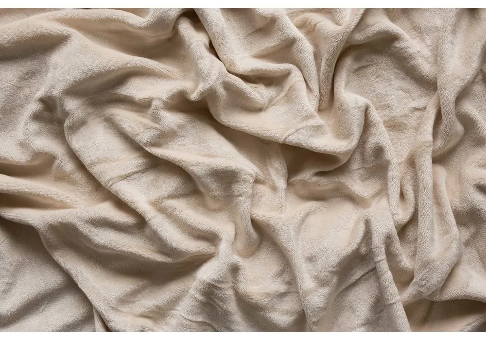 Cearceaf crem din microflanel cu elastic 90x200 cm Basic – Jerry Fabrics