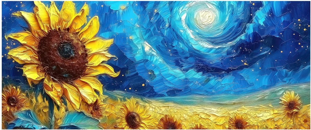 Tablou - Pictura floarea-soarelui (120x50 cm)