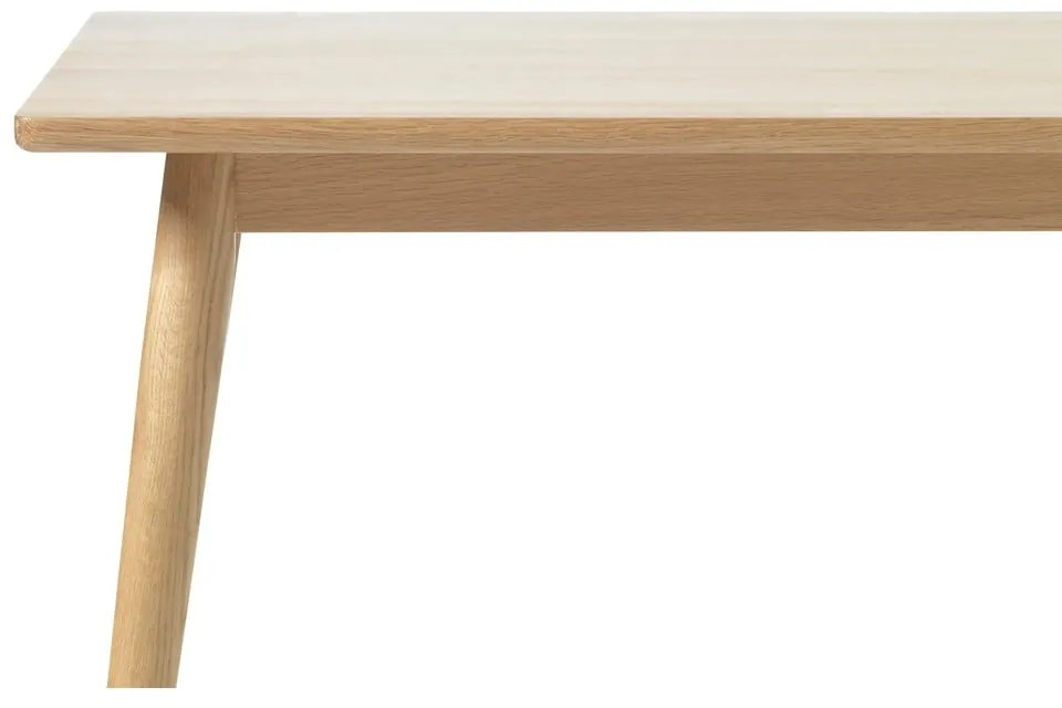 Masă de dining în culoare naturală extensibilă cu blat cu aspect de lemn de stejar 150x90 cm Barrali – Unique Furniture