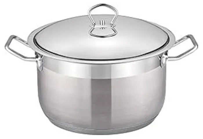 Cratita Inox cu Capac 34cm 15.4L Baza 5 Straturi