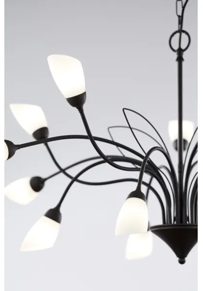 Jupiter 2057 - Lustră suspendată pe lanț GLORIOSA 15xG9/14W/230V negru