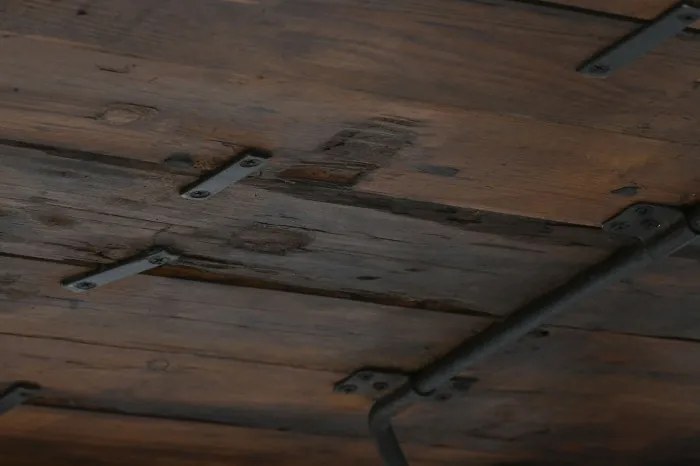 Masă dining pliabilă din lemn reciclat, 182x90x76 cm, finisaj rustic natur, „Mercado"
