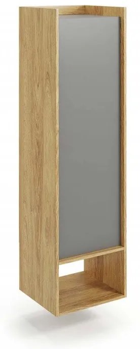 Dulap modular Mobius 1D natur/gri – H179 cm