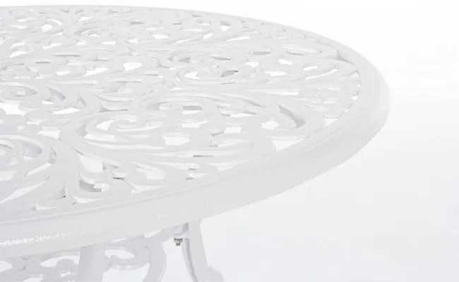 Masă metalica, alba, diametrul 110 cm, Victoria, Bizzotto