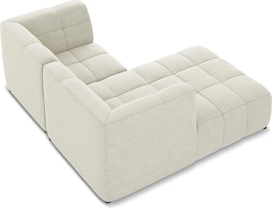 Colțar bej cu tapițerie din țesătură bouclé (cu colț pe partea stângă/cu șezlong) Aloha – Makamii