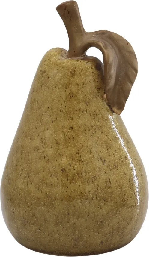 Decorațiune din ceramică în formă de pară galben cald, H18,5 cm, Ø11,5 cm