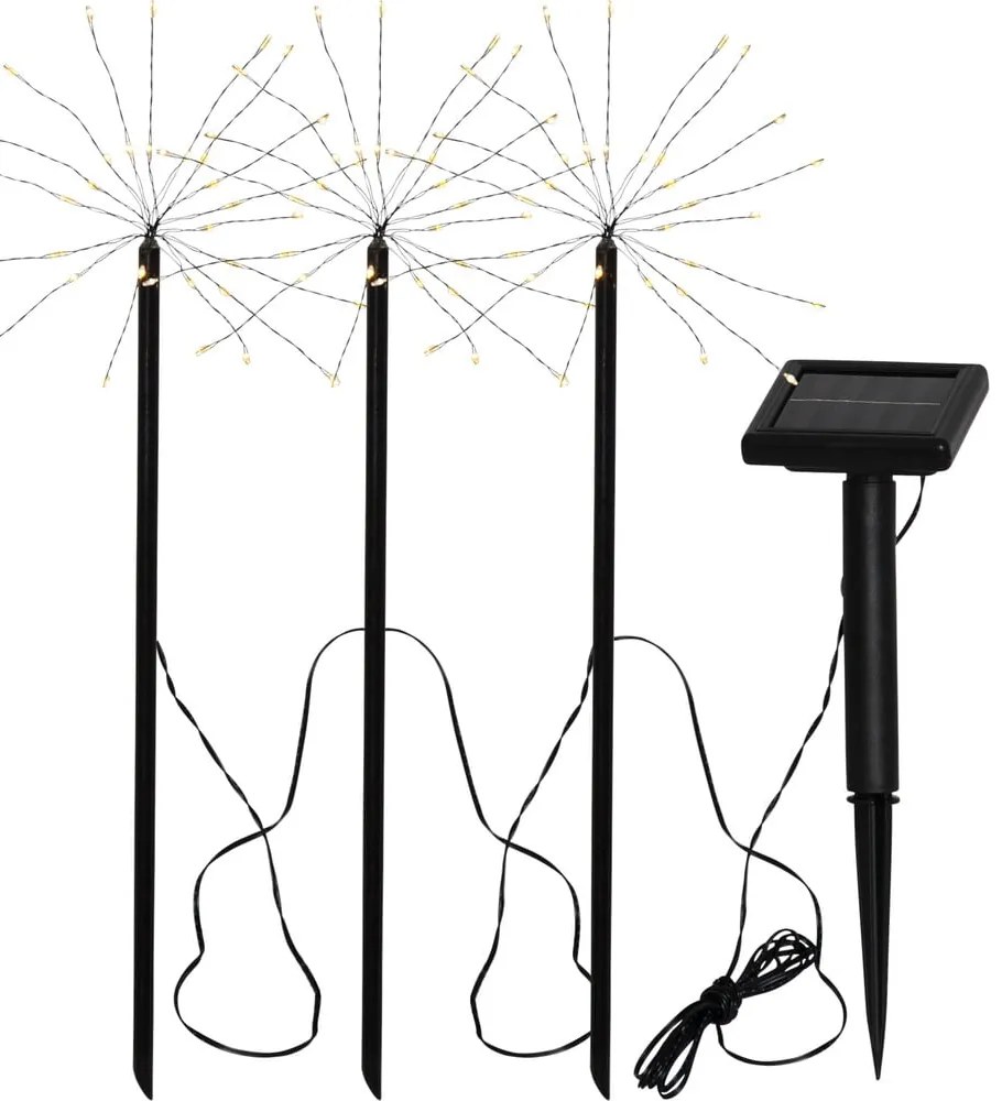 Set 3 lampadare solare pentru exterior Star Trading Firework, înălțime 40 cm