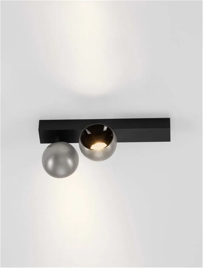 Plafoniera LED moderna stil minimalist LUSA 2L negru/nickel