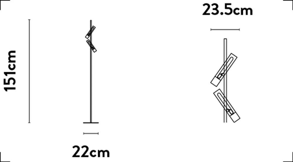 Lampadar/Lampa de podea LED design minimalist Belle negru/auriu