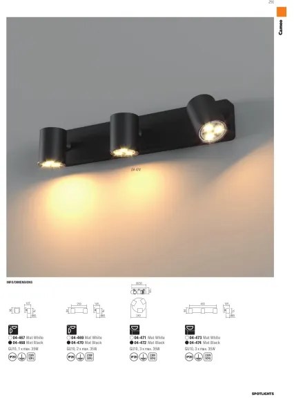 Redo 04-468 - Spot CAMEO 1xGU10/35W/230V, negru