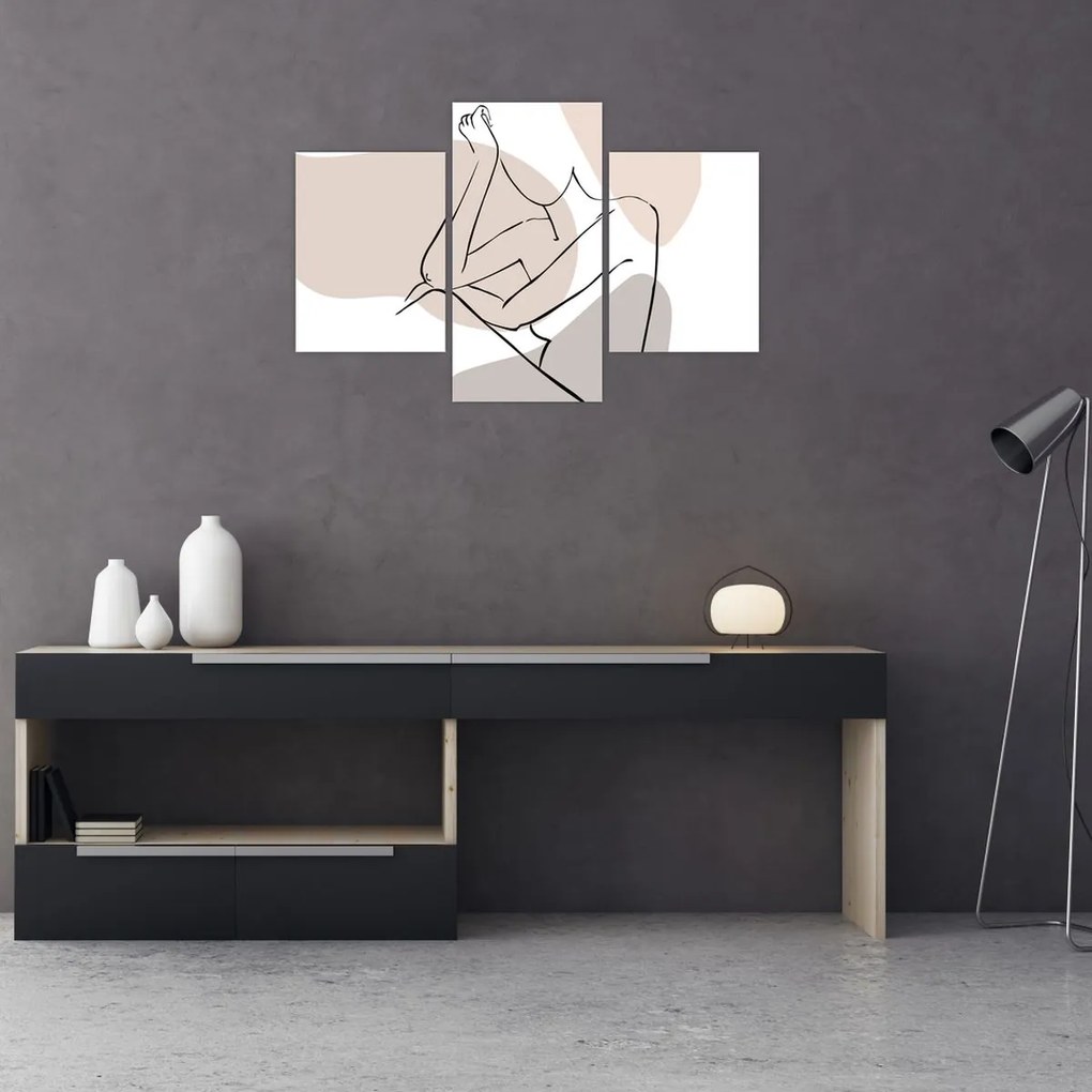 Tablou - Femeie corp linie de artă N⁰1 (90x60 cm)