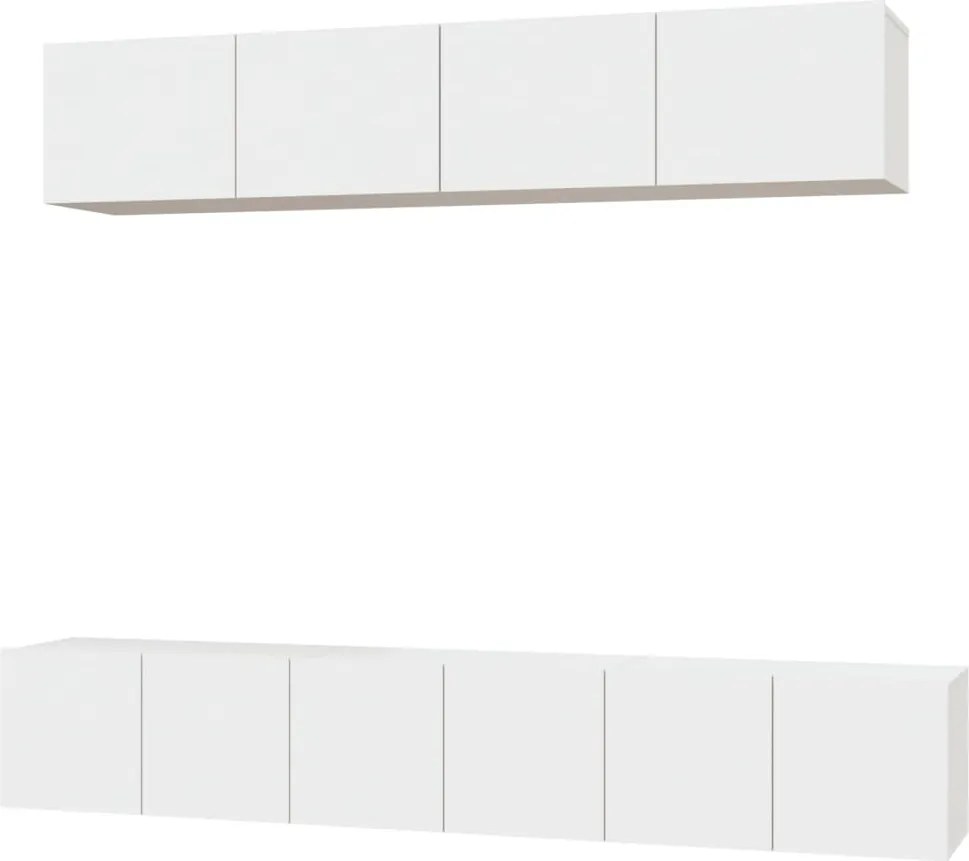 vidaXL Set dulap TV, 5 piese, alb, lemn prelucrat